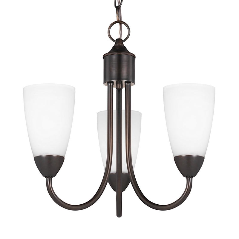 Generation Lighting 3120203EN3-710 Three Light Chandelier, Bronze