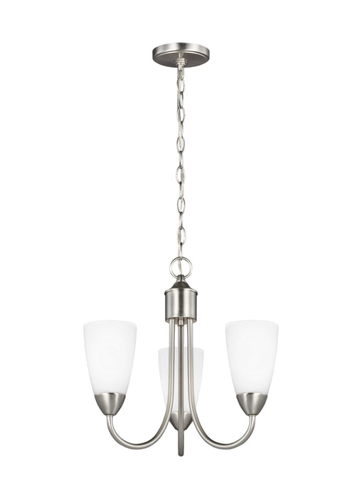 Generation Lighting 3120203EN3-962 Three Light Chandelier, Brushed Nickel