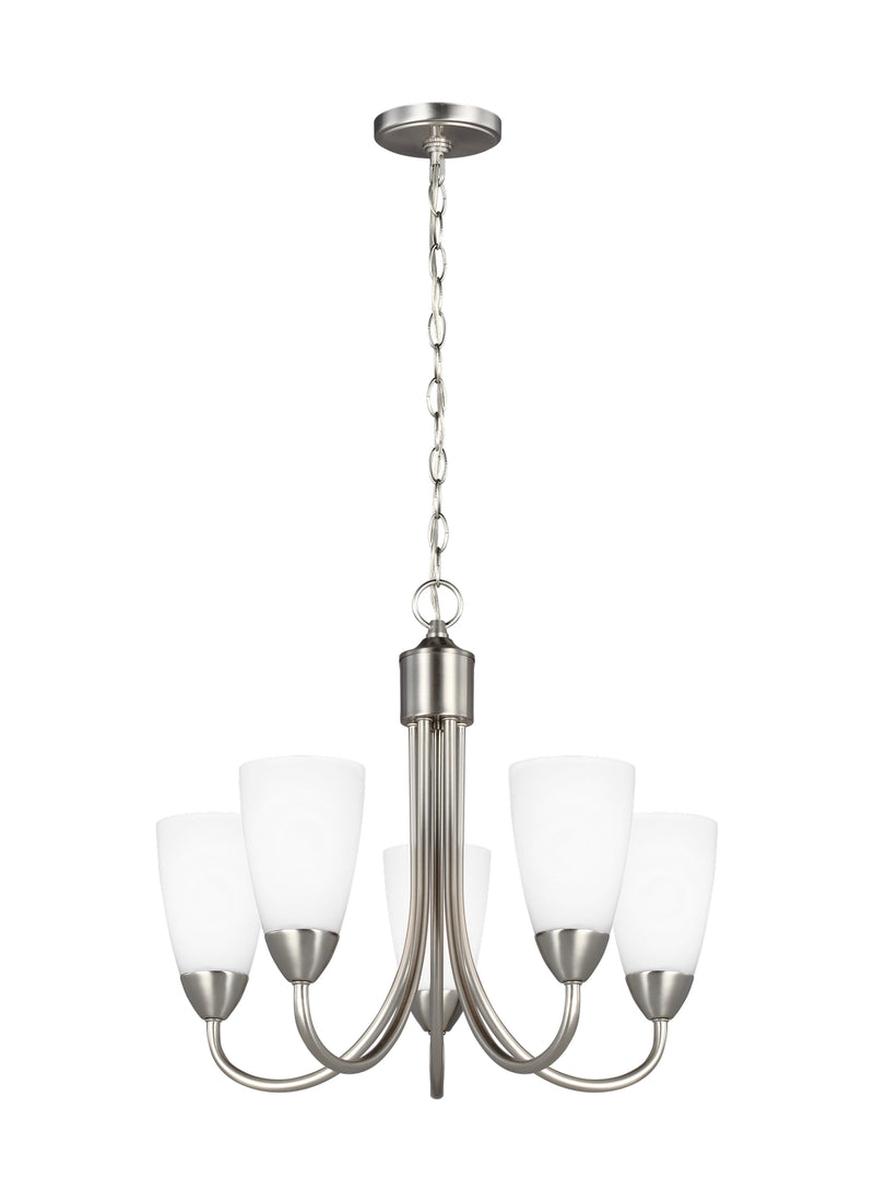 Generation Lighting 3120205-962 Five Light Chandelier, Brushed Nickel