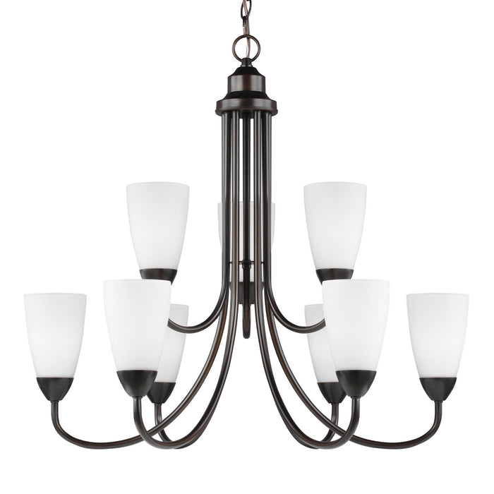 Generation Lighting 3120209-710 Nine Light Chandelier, Bronze
