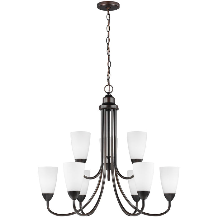 Generation Lighting 3120209-710 Nine Light Chandelier, Bronze