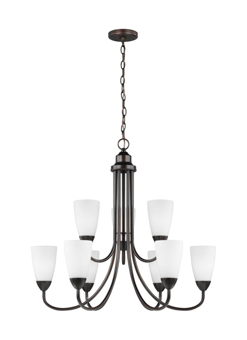 Generation Lighting 3120209EN3-710 Nine Light Chandelier, Bronze