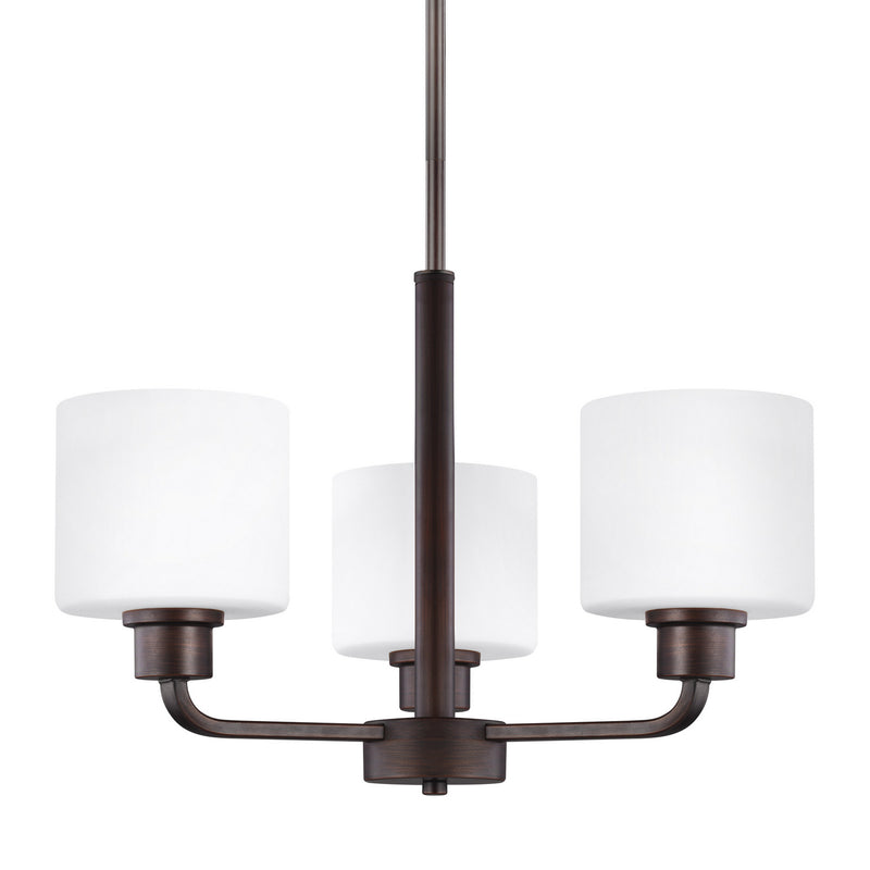 Generation Lighting 3128803-710 Three Light Chandelier, Bronze