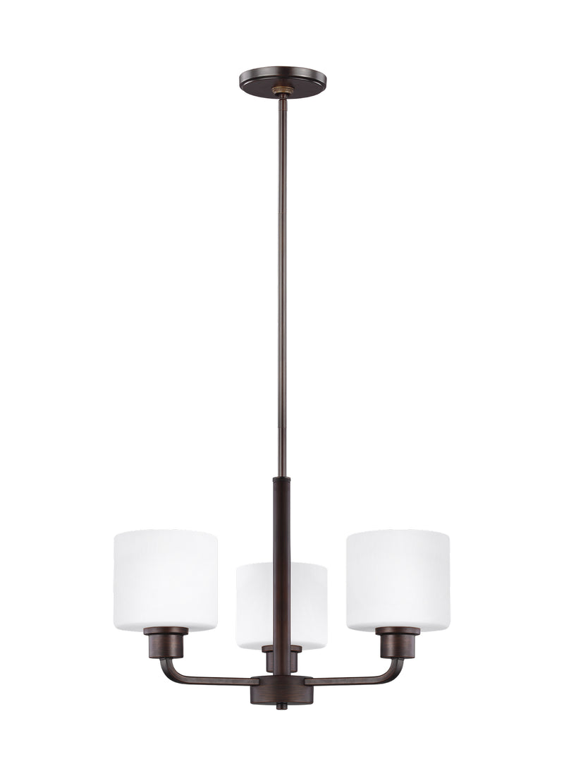Generation Lighting 3128803-710 Three Light Chandelier, Bronze