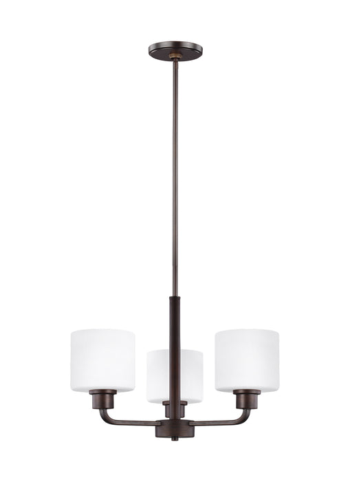 Generation Lighting 3128803-710 Three Light Chandelier, Bronze
