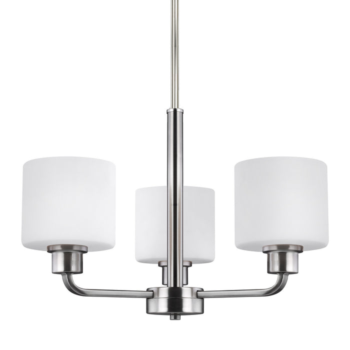 Generation Lighting 3128803-962 Three Light Chandelier, Brushed Nickel