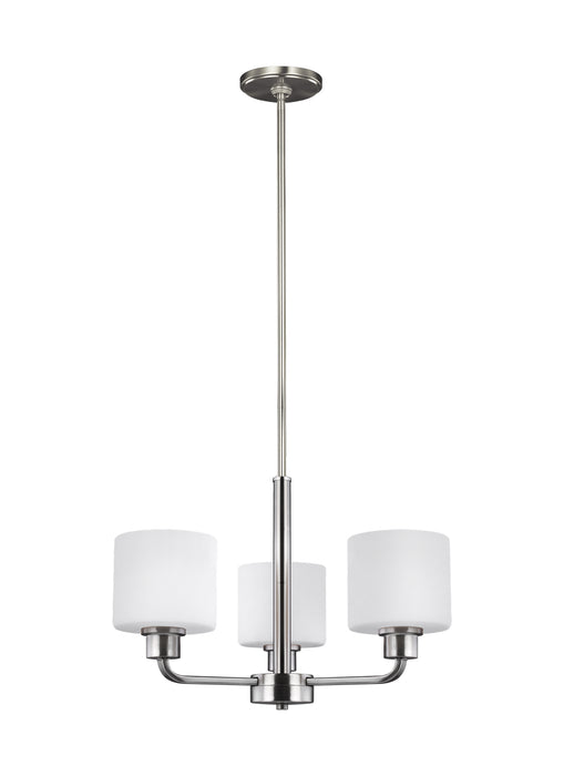 Generation Lighting 3128803-962 Three Light Chandelier, Brushed Nickel