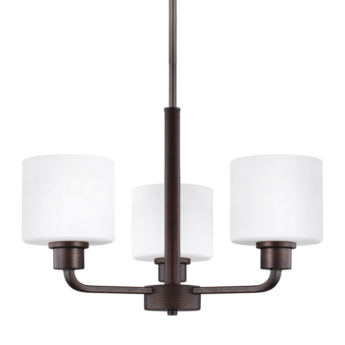 Generation Lighting 3128803EN3-710 Three Light Chandelier, Bronze