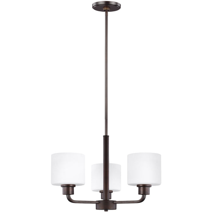 Generation Lighting 3128803EN3-710 Three Light Chandelier, Bronze