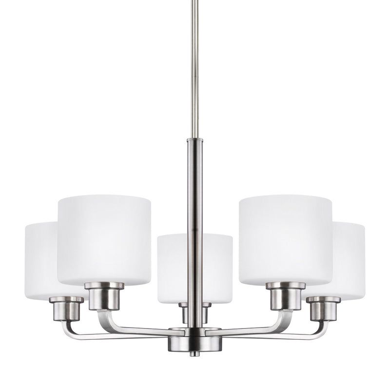 Generation Lighting 3128805-962 Five Light Chandelier, Brushed Nickel