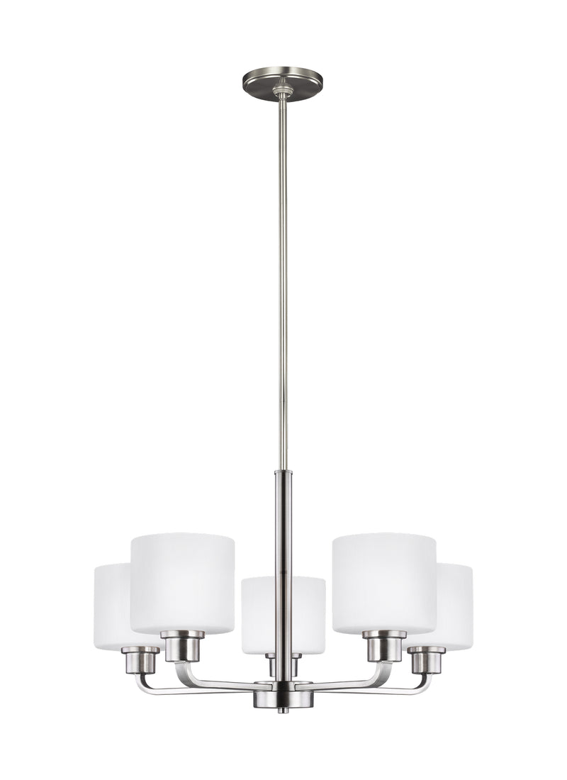 Generation Lighting 3128805-962 Five Light Chandelier, Brushed Nickel