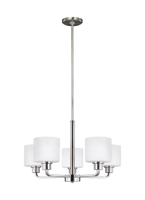 Generation Lighting 3128805-962 Five Light Chandelier, Brushed Nickel