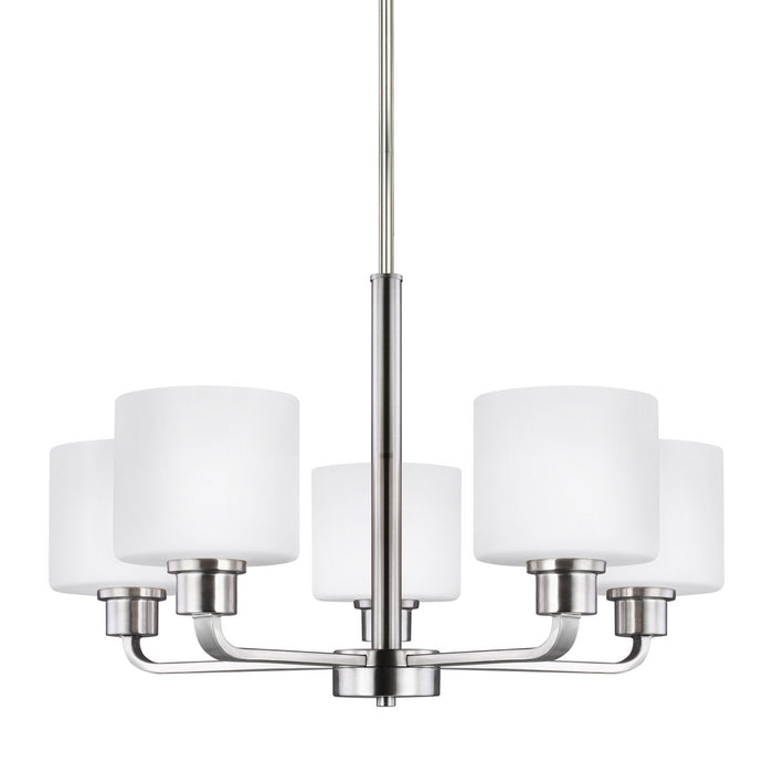 Generation Lighting 3128805EN3-962 Five Light Chandelier, Brushed Nickel