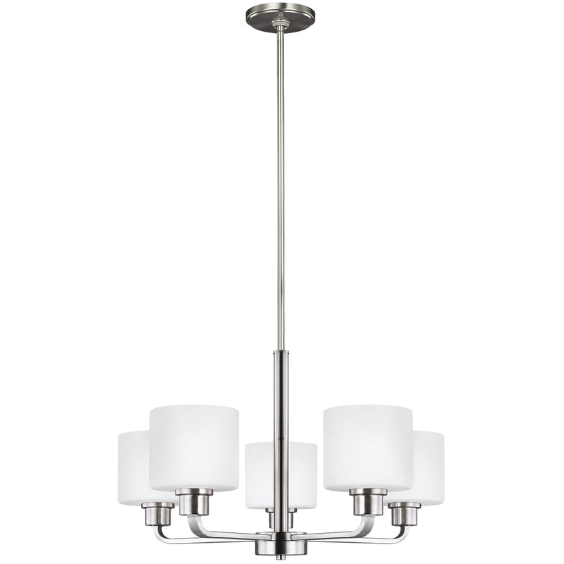 Generation Lighting 3128805EN3-962 Five Light Chandelier, Brushed Nickel