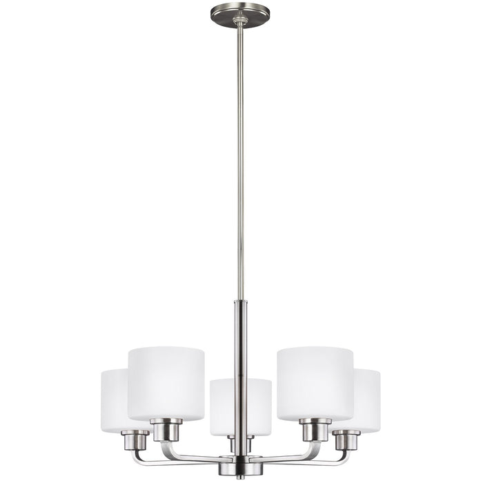 Generation Lighting 3128805EN3-962 Five Light Chandelier, Brushed Nickel