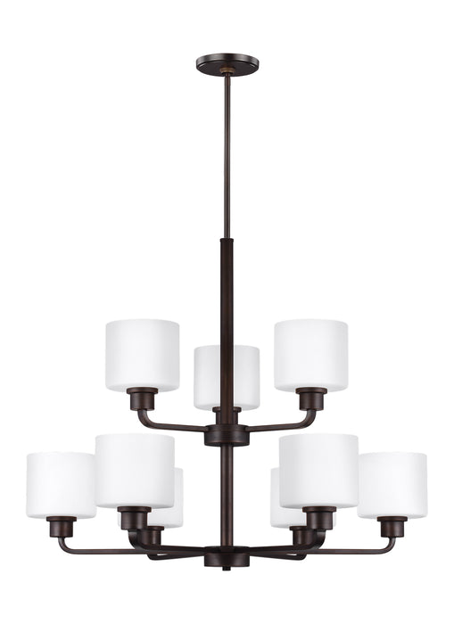 Generation Lighting 3128809-710 Nine Light Chandelier, Bronze