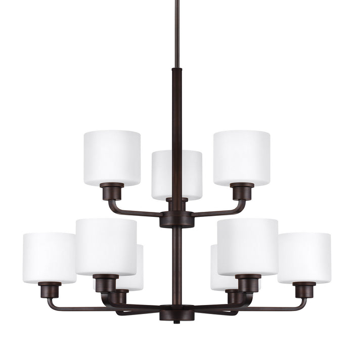 Generation Lighting 3128809EN3-710 Nine Light Chandelier, Bronze