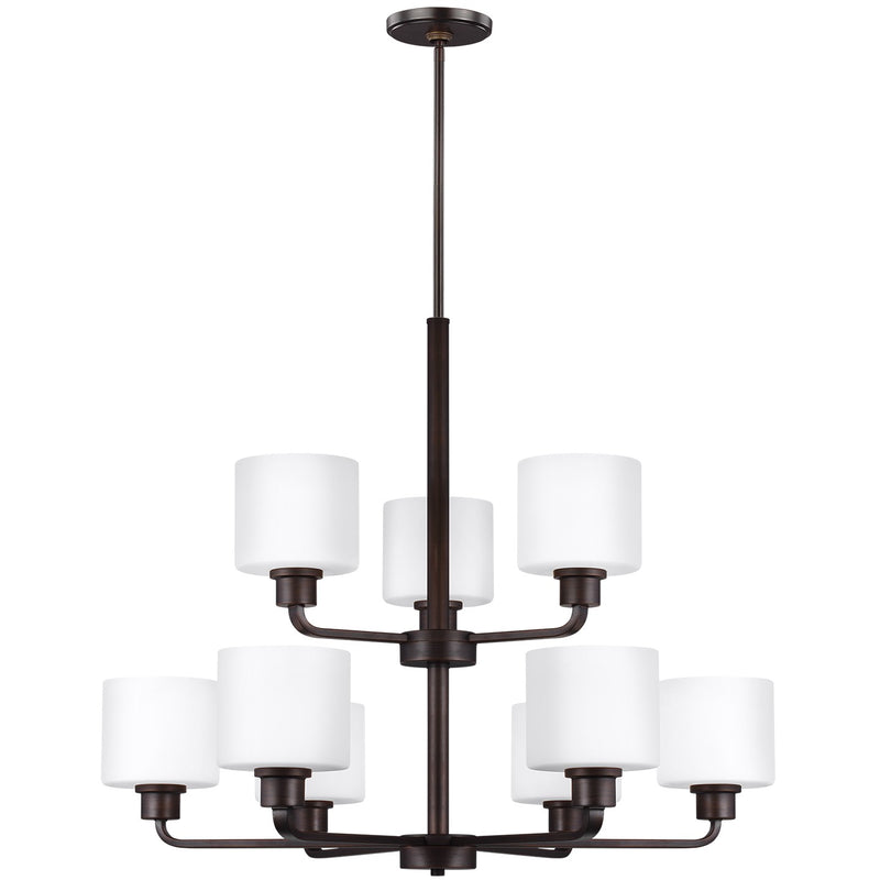 Generation Lighting 3128809EN3-710 Nine Light Chandelier, Bronze