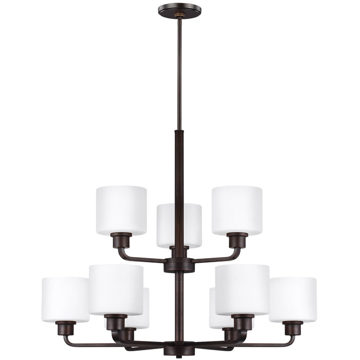 Generation Lighting 3128809EN3-710 Nine Light Chandelier, Bronze