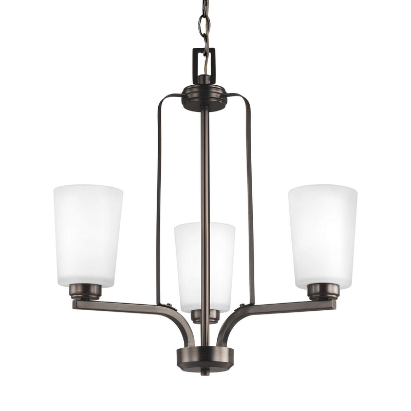 Generation Lighting 3128903EN3-710 Three Light Chandelier, Bronze