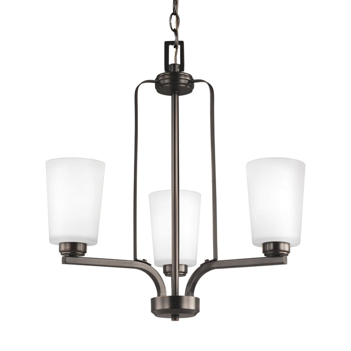Generation Lighting 3128903EN3-710 Three Light Chandelier, Bronze