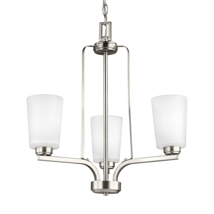 Generation Lighting 3128903EN3-962 Three Light Chandelier, Brushed Nickel