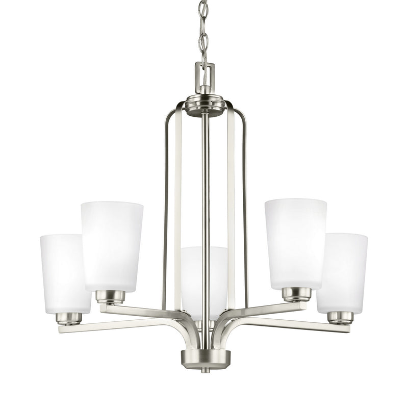 Generation Lighting 3128905-962 Five Light Chandelier, Brushed Nickel
