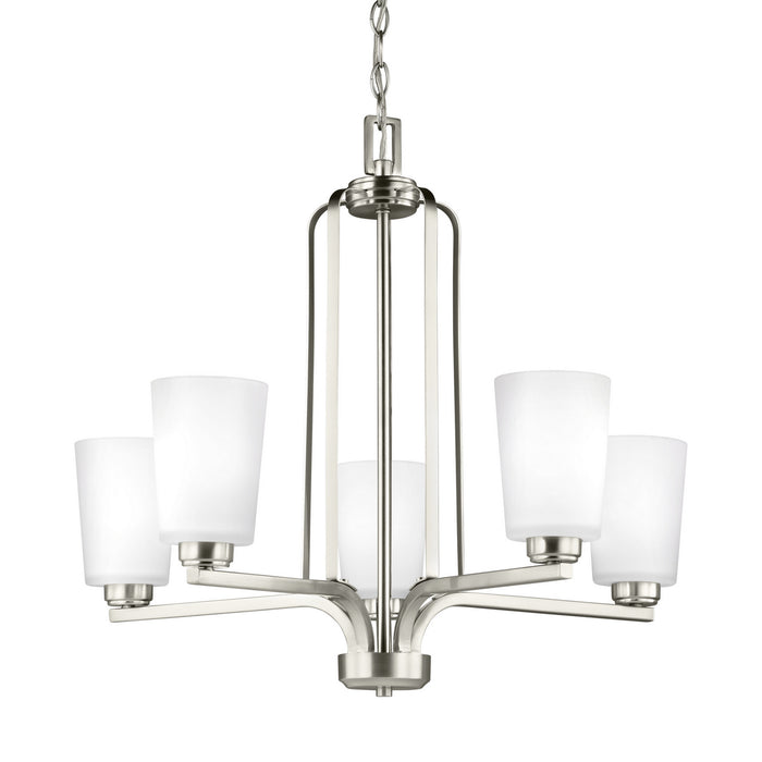 Generation Lighting 3128905-962 Five Light Chandelier, Brushed Nickel
