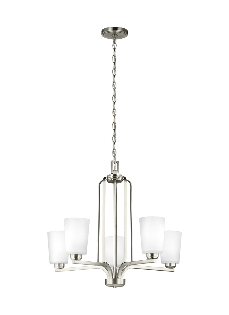 Generation Lighting 3128905-962 Five Light Chandelier, Brushed Nickel