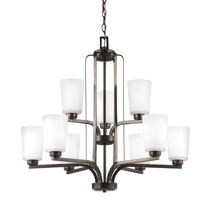 Generation Lighting 3128909-710 Nine Light Chandelier, Bronze