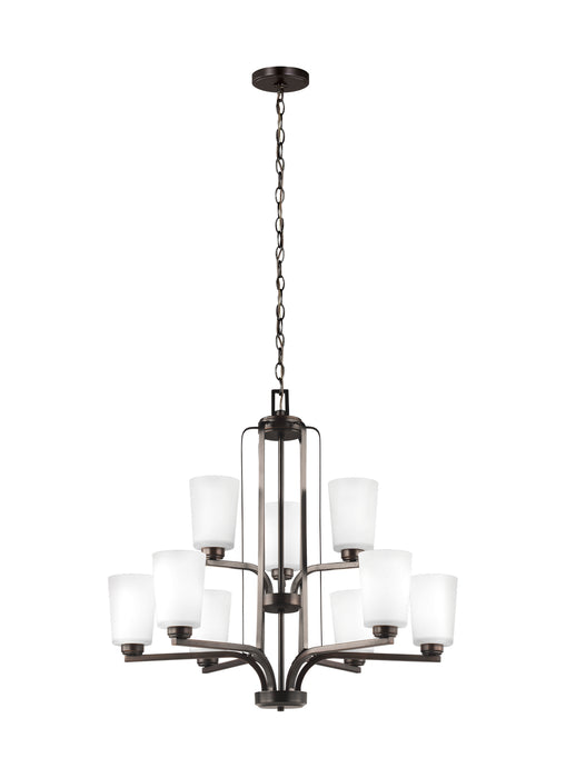Generation Lighting 3128909-710 Nine Light Chandelier, Bronze