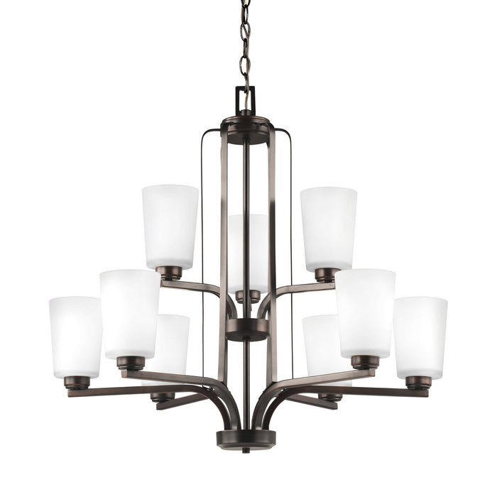 Generation Lighting 3128909EN3-710 Nine Light Chandelier, Bronze