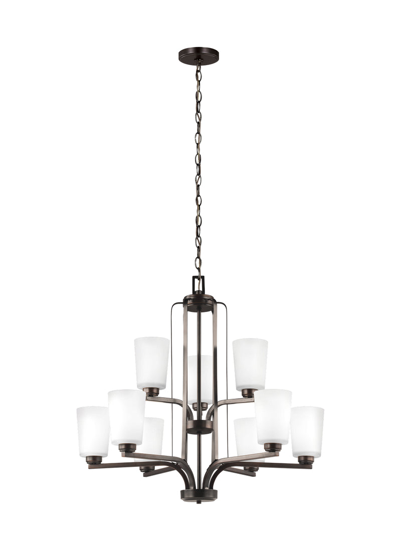 Generation Lighting 3128909EN3-710 Nine Light Chandelier, Bronze