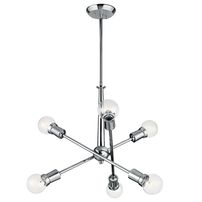 Kichler 43095CH Six Light Chandelier, Chrome