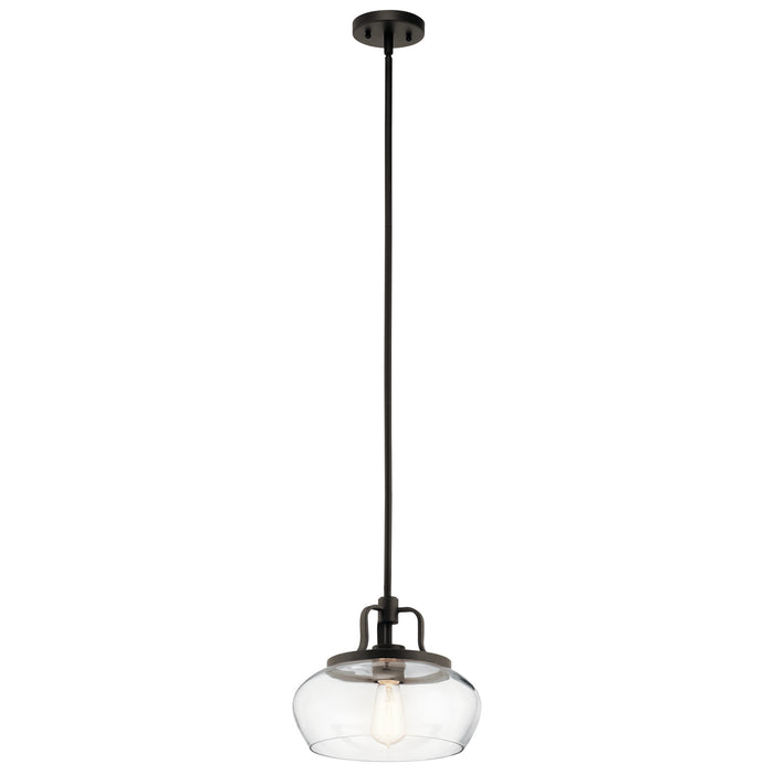 Kichler 43903OZ One Light Pendant/Semi Flush Mount, Olde Bronze