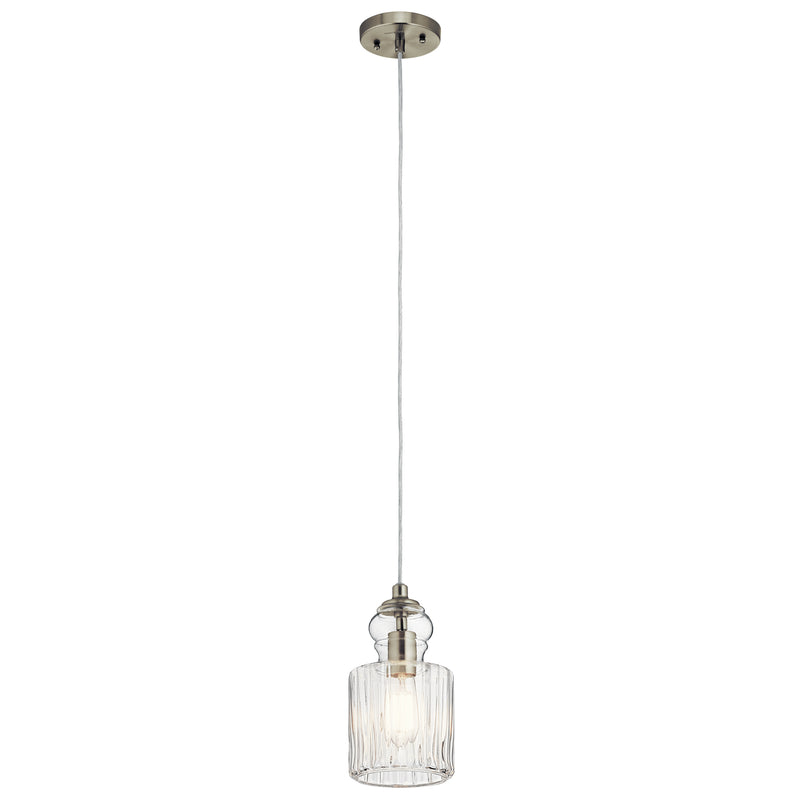 Kichler 43957NI One Light Mini Pendant, Brushed Nickel
