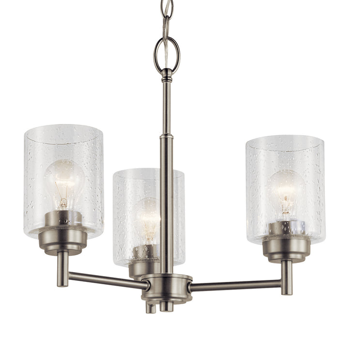 Kichler 44029NI Three Light Mini Chandelier, Brushed Nickel