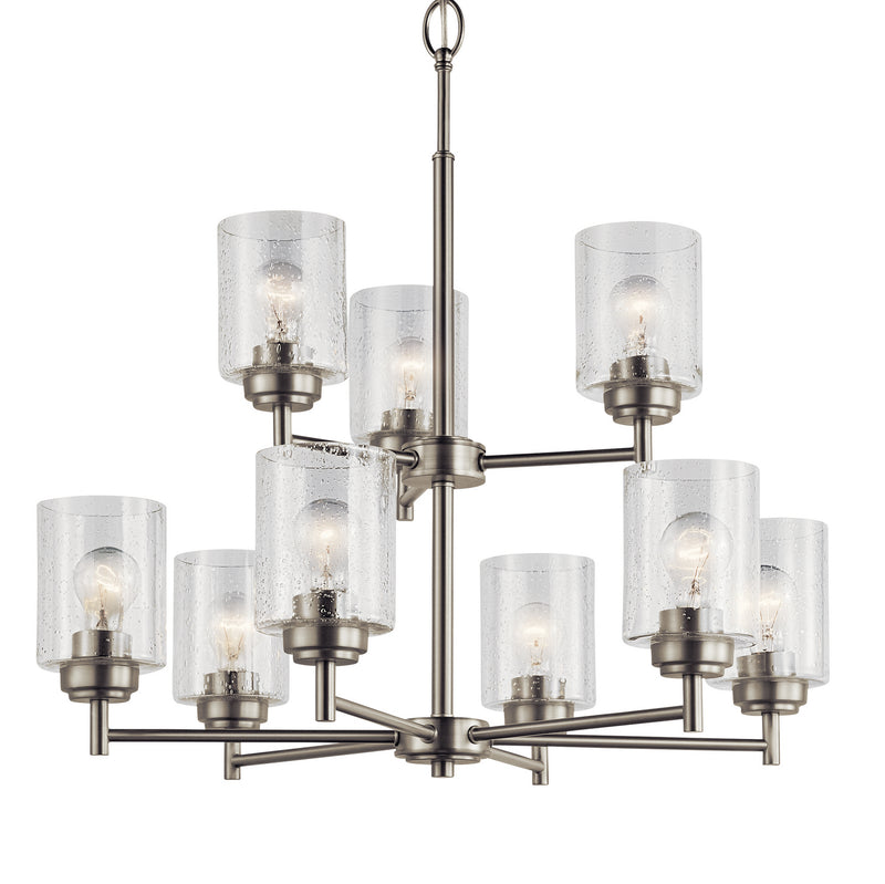Kichler 44031NI Nine Light Chandelier, Brushed Nickel