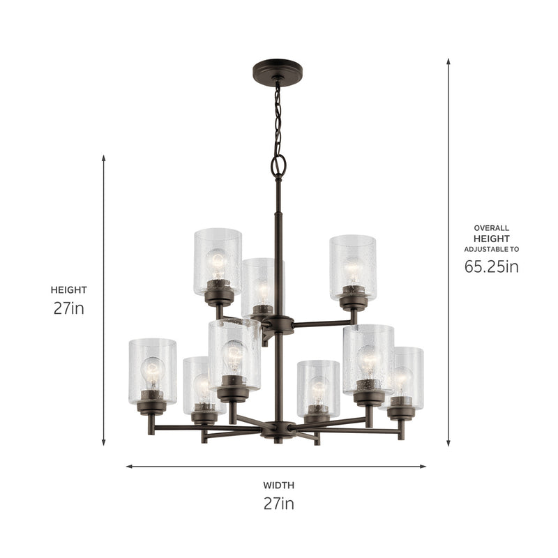 Kichler 44031OZ Nine Light Chandelier, Olde Bronze