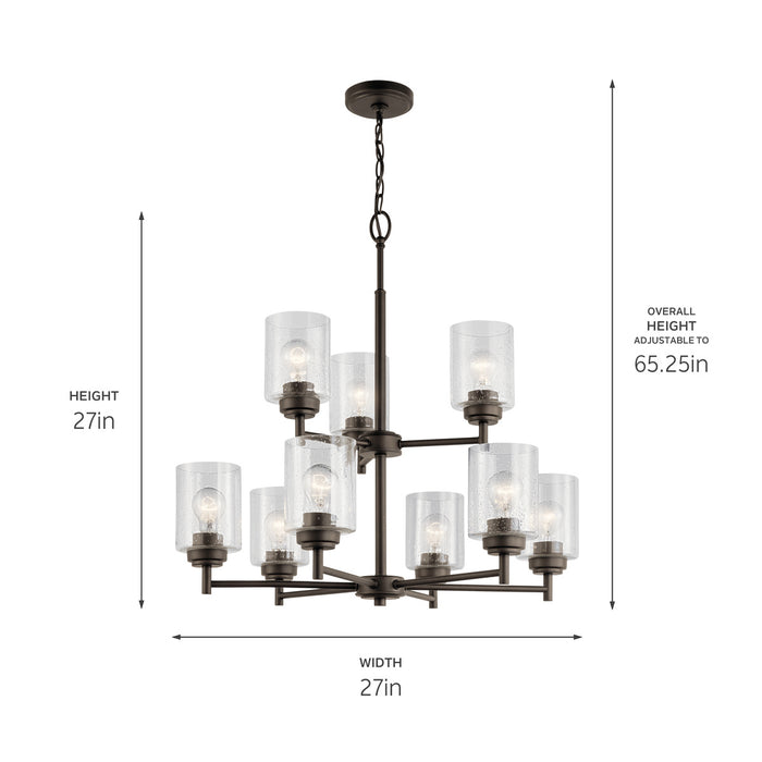 Kichler 44031OZ Nine Light Chandelier, Olde Bronze