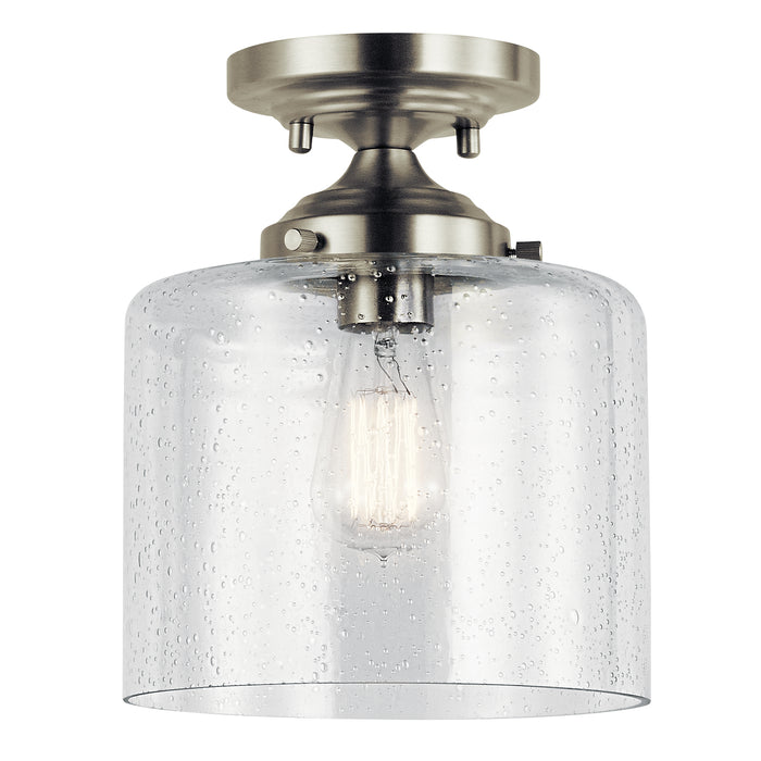 Kichler 44033NI One Light Semi Flush Mount, Brushed Nickel