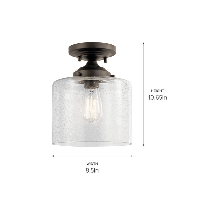 Kichler 44033OZ One Light Semi Flush Mount, Olde Bronze