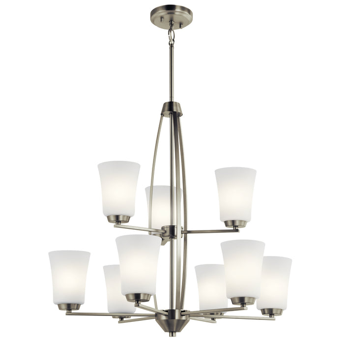 Kichler 44052NI Nine Light Chandelier, Brushed Nickel