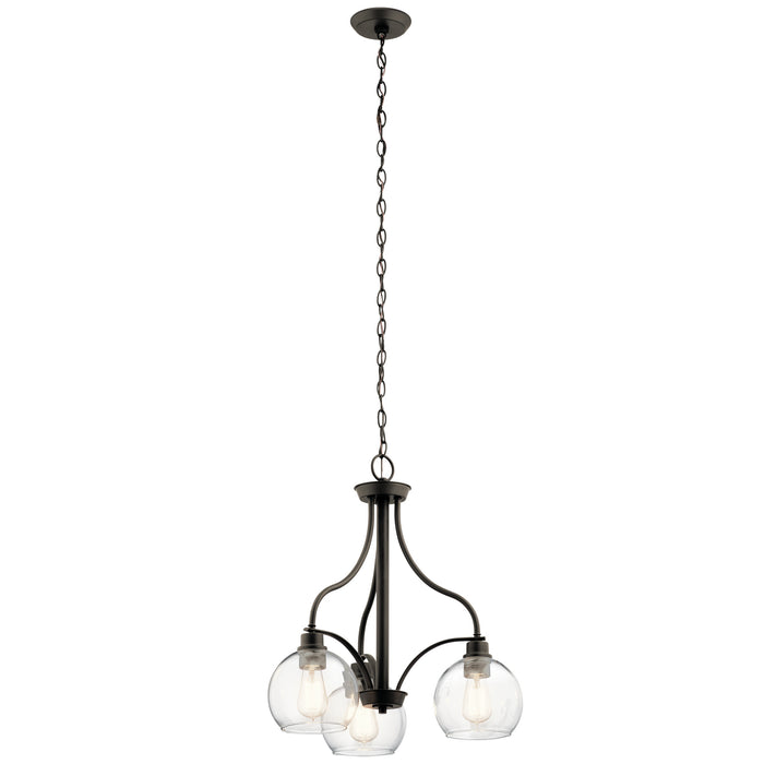 Kichler 44063OZ Three Light Chandelier, Olde Bronze