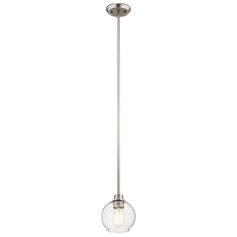 Kichler 44065NI One Light Mini Pendant, Brushed Nickel