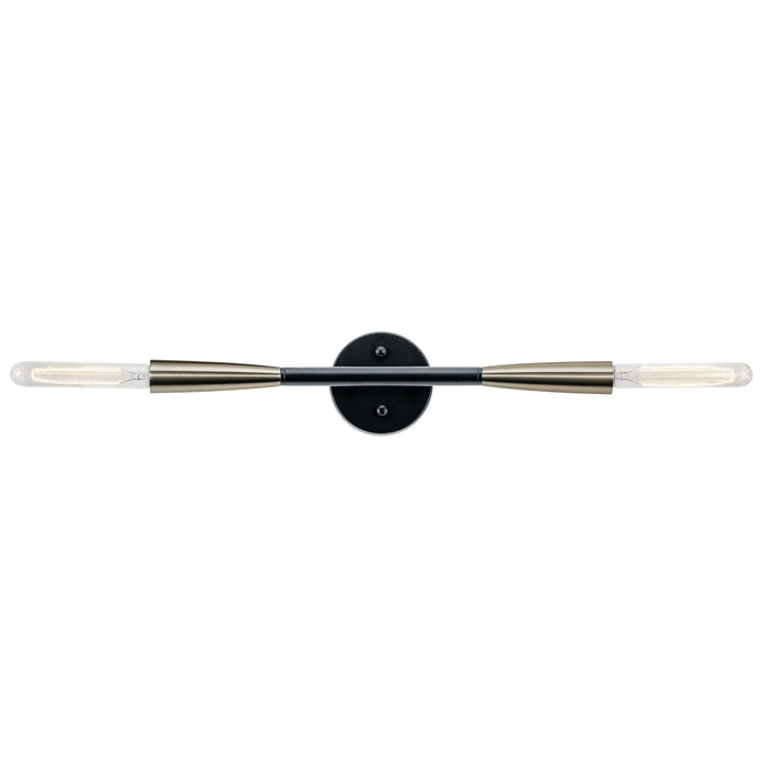 Kichler 44091BK Two Light Wall Sconce, Black