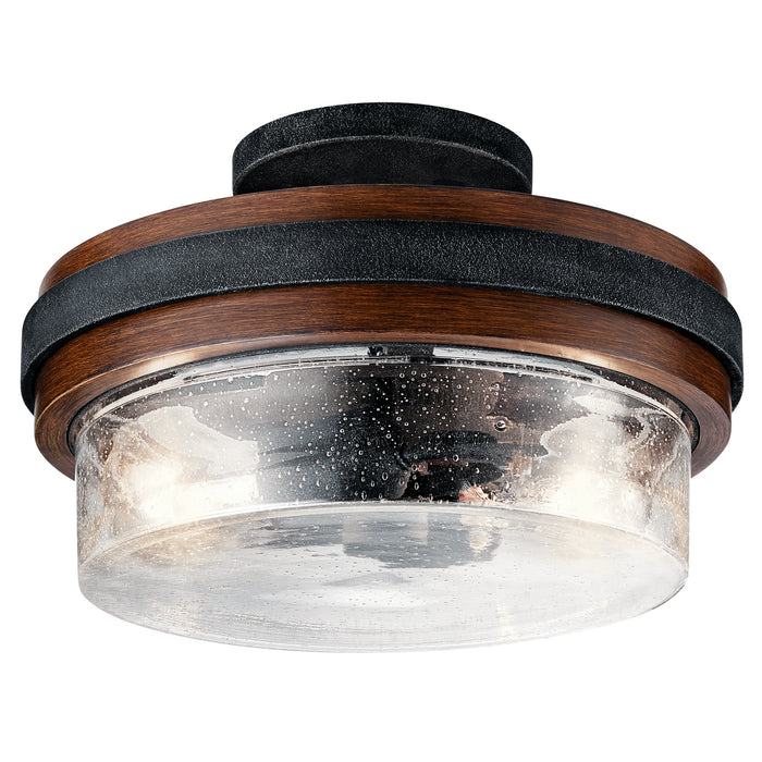 Kichler 44100AUB Two Light Semi Flush Mount, Auburn Stained