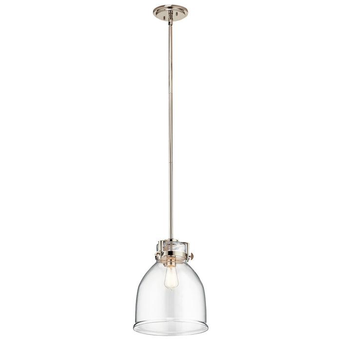 Kichler 44140PN One Light Pendant, Polished Nickel