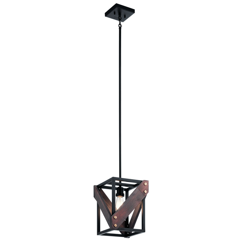 Kichler 44223BK One Light Pendant, Black