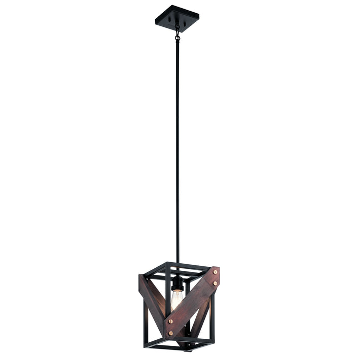 Kichler 44223BK One Light Pendant, Black